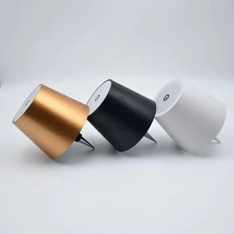 Wireless Touch Mini LED Lamp Rechargeable Dimmable Warm Light Portable Small Table Night Lamp For Bedroom Bar Cafe Hotel Decor ﻿