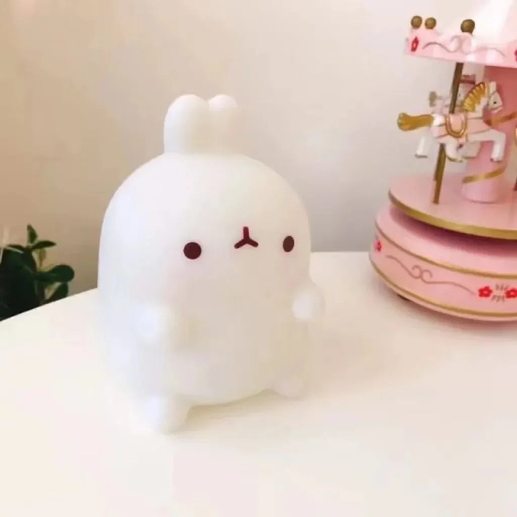 Rabbit Night Light Bedhead Bedroom LED Small Table Light Non Plug In Floor Stand Creative Atmosphere Night Light Decoration