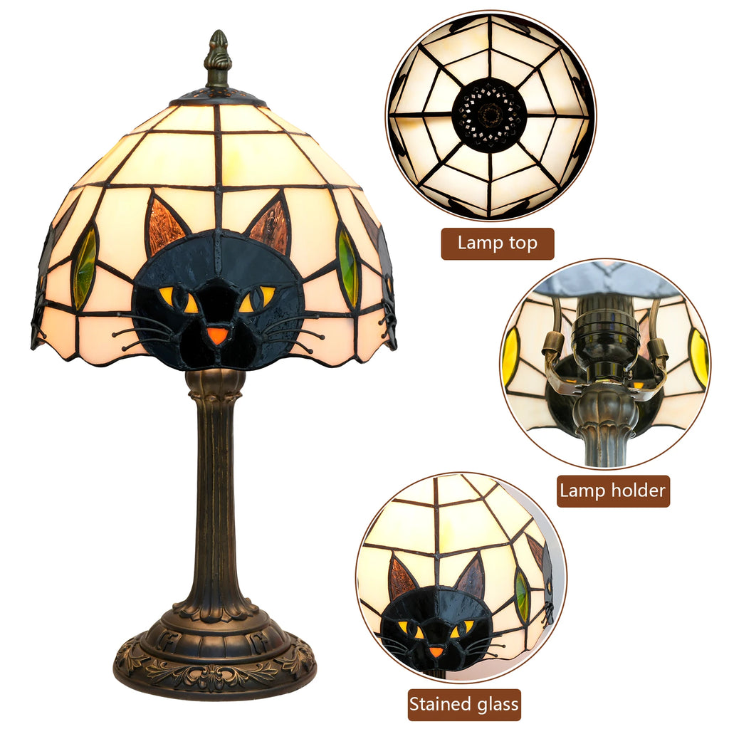Black Cat Table Lamp for Bedroom Nightstand Decor,Animal Nursery Bedside Lamp for Kid Study Room,Cute Desk Lamp for Girl Room
