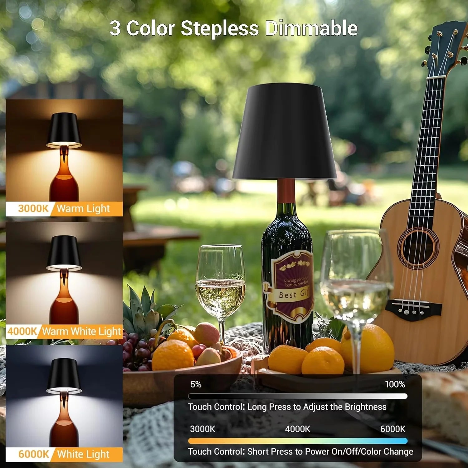 Wireless Touch Mini LED Lamp Rechargeable Dimmable Warm Light Portable Small Table Night Lamp For Bedroom Bar Cafe Hotel Decor ﻿