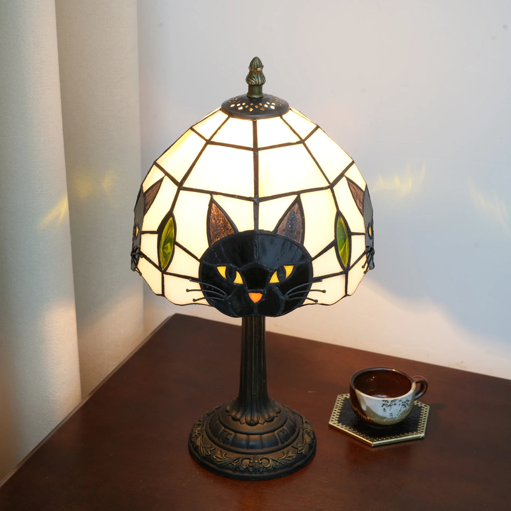 Black Cat Table Lamp for Bedroom Nightstand Decor,Animal Nursery Bedside Lamp for Kid Study Room,Cute Desk Lamp for Girl Room